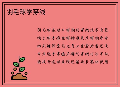 羽毛球学穿线